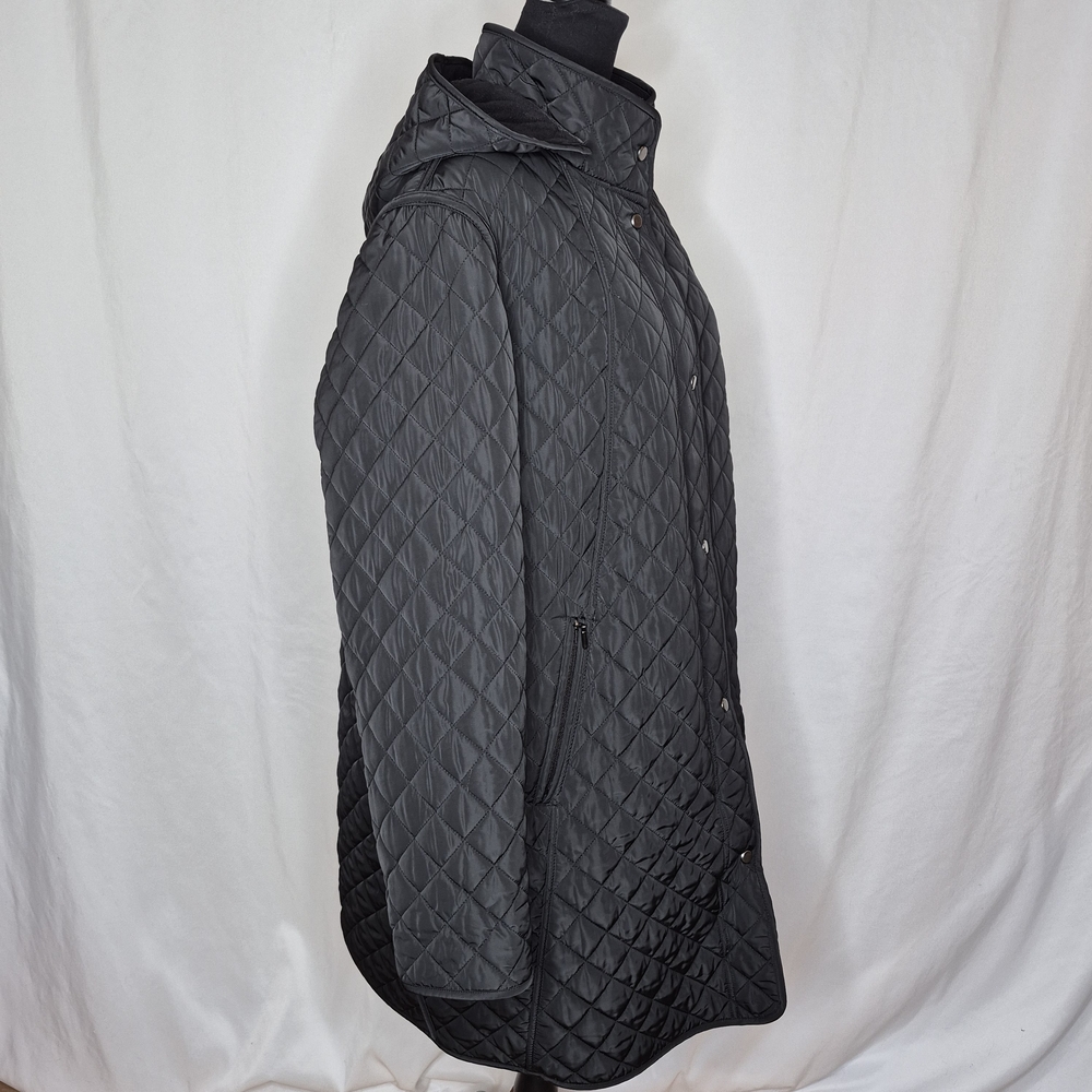 Coldwater Creek Quilted Hooded Coat in Black - Picture 4 of 16